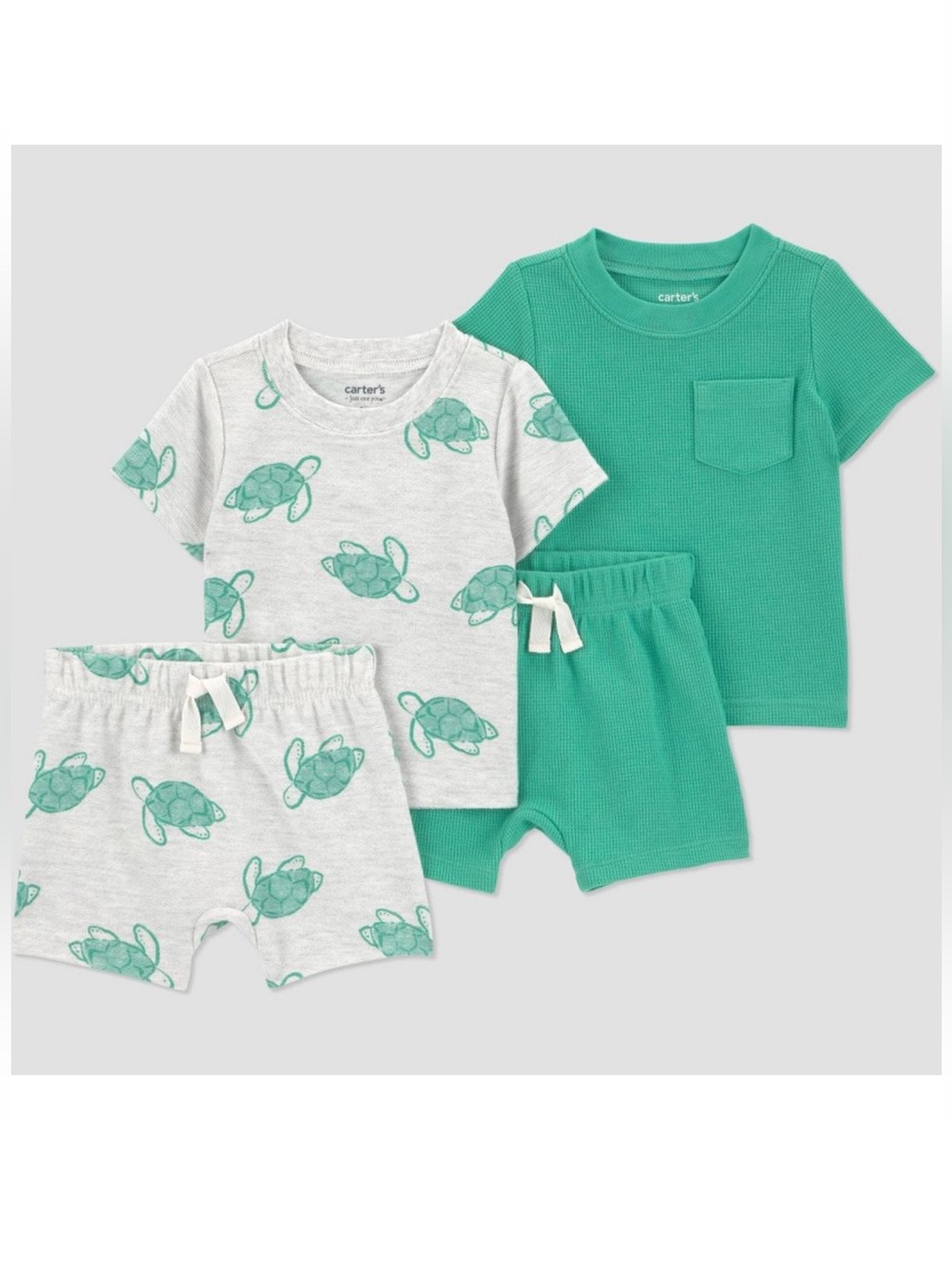 Carter's Green and Gray Turtle 2-Pack Short Pajama Set